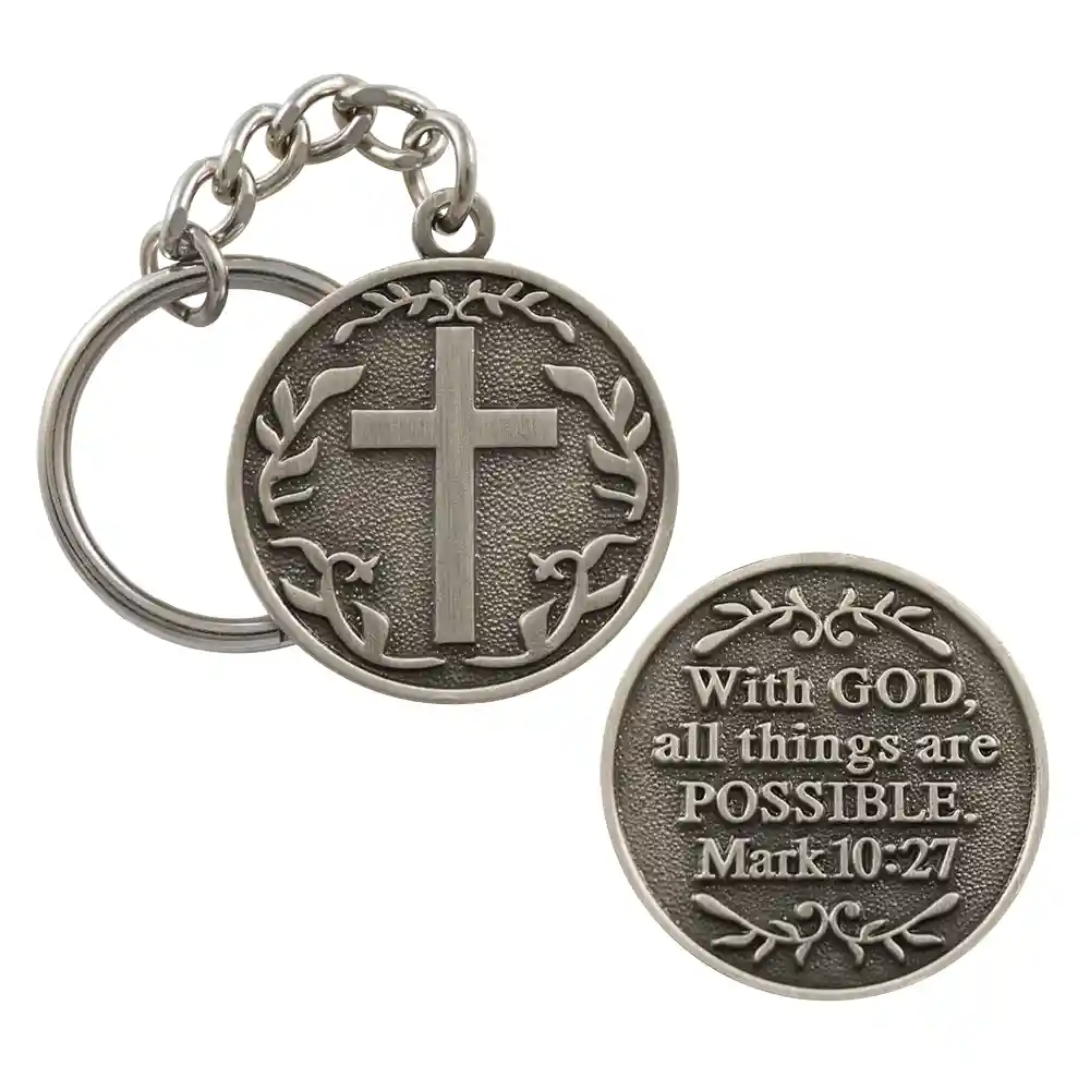 With God All Things Are Possible Keychain