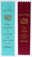 Church Welcome Ribbons (Pkg of 10)