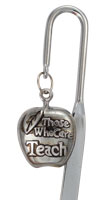 Teachers Apple Bookmark - Metal