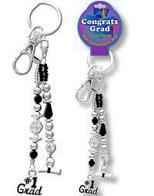 Silver Graduation Purse Keychain