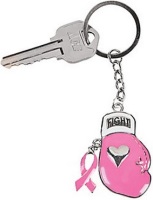 Fight Pink Boxing Glove Breast Cancer Keychain