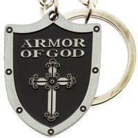 Armor of God Keychain with Shield & Cross, Ephesians 6:10-18