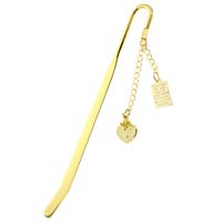 Gold Metal Charm Bookmark, Heart Mustard Seed Bookmark