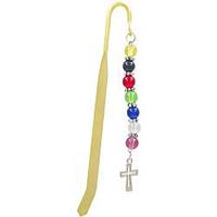 Cross on Staff Metal Bookmark