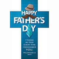 Happy Father's Day Cross Bookmark - Pkg of 25 - Philippians 1:3