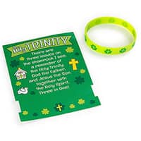 Religious St. Patricks Day Silicone Bracelets with Card