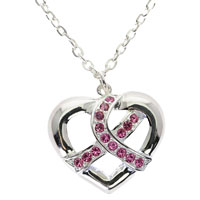 Heart Pink Ribbon Breast Cancer Awareness Bracelet