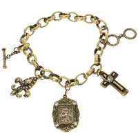 Antique Gold Cross  Bracelet Watch