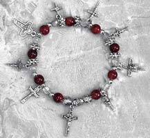 Cross Charms Bracelet Pewter