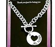 #1 Sister Silver Heart Chain Bracelet