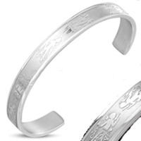 Guardian Angel Cuff Bangle Stainless Steel 