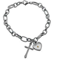 Mustard Seed Chain Bracelet w/ Heart