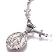  Virgin Mary, Miraculous Medal Bracelet Cross Chain