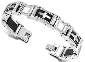 Cross Bike Chain Link Bracelet