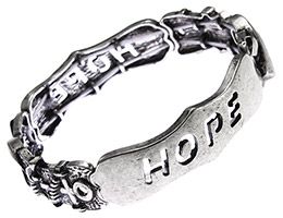 Hope Burnished Silver Stretch Bracelet