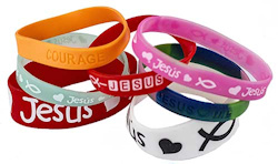 Christian Silicone Bracelets Assorted (Pkg of 12)