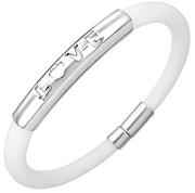 Love Stainless Steel Silicone Bracelet White