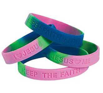 Faith, Hope Love Jesus Silicone Bracelets