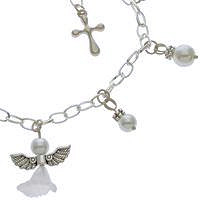 Angel Charm Bracelet  with Pearls