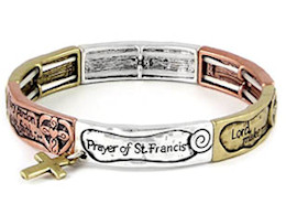 St Francis Prayer Tri-color Bracelet Stretch