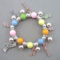  Music and Dance Beaded Stretch Bracelet