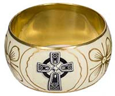 Celtic Cross Wide Bangle Bracelet for Women