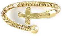 Gold Cross Cable Adjustable Bracelet