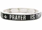 Prayer is the Answer Bracelets Silver Black