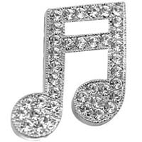 16th Notes Music Pins - Rhinestone Music Brooch