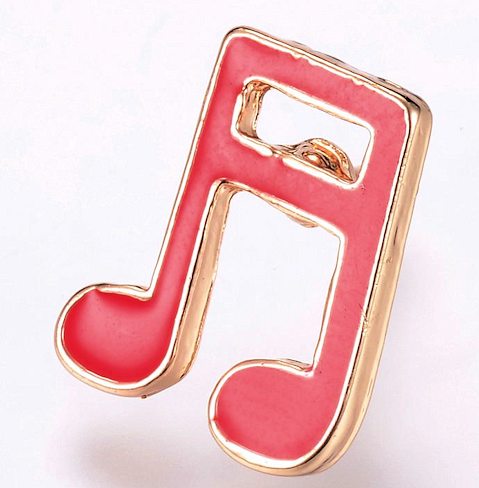 Musical 16th Note Pins Gold, Red (Pkg of 12)