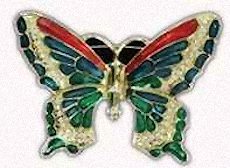 Rhinestone Butterfly Brooch Large