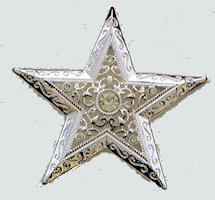 Large Silver Star Brooch Pin
