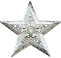 Large Silver Star Brooch Pin