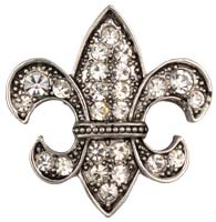 Rhinestone Fleur De Lis Brooch 