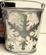 Snowflake Pail Candle Tin