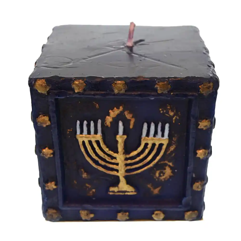 Menorah and Star of David Candle - Menorah Side