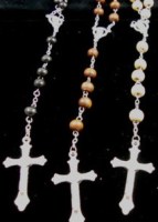 Wood Beaded Rosary Adult Economical