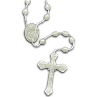 White Plastic Rosary, Inexpensive Rosaries, Children's Rosaries (12)