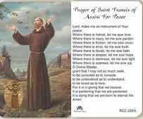 St Francis of Assissi Peace Prayer Card w? Medal