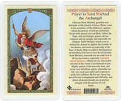 St Michael Holy Prayer Laminated Card Archangel 