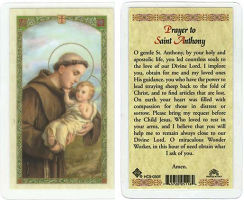 St. Anthony Prayer Laminated Card