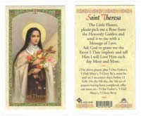 St.Theresa Prayer Card Laminated 
