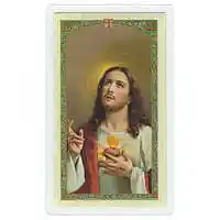 Sacred Heart Jesus Laminated Prayer Card