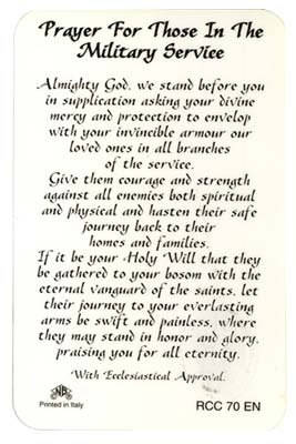 St Michael Prayer for Those in Service Holy Card