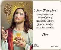 Sacred Heart of Jesus Prayer Card Laminated