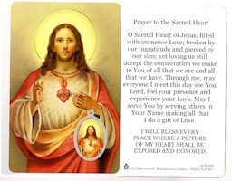 Sacred Heart of Jesus Prayer Card & Medal