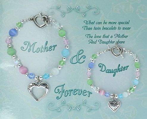 WUSUANED Son&Daughter&Mommy Bracelet Baptism Bracelet Mom Daughter Bar Bracelet Set Gift for New Mom&Son&Daughter 