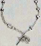 Child's Silver Heart Catholic Bracelet