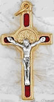 Red St. Benedict Cross Pendant and Chain