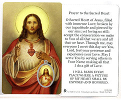  Sacred Heart of Jesus Prayer Card & Medal